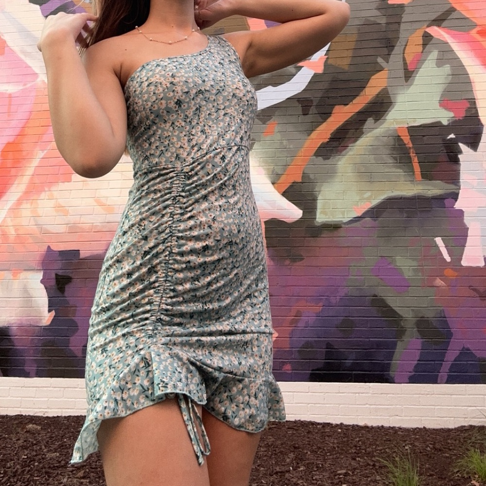 SHEIN One-Shoulder Floral Dress
